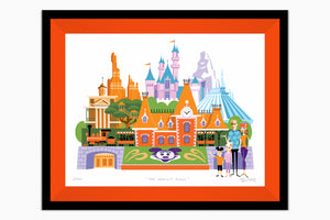 "The Happiest Place" Framed Fine Art Print | Disneyland | Tangerine Liner | Shag (Josh Agle) | The Shag Store