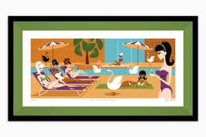"The Insolent Swan" Framed Fine Art Print | Shag (Josh Agle) | Grass Green Liner | The Shag Store