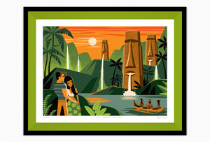 "The Uncanny Valley" Framed Fine Art Print | Shag (Josh Agle) | Lime Liner | The Shag Store