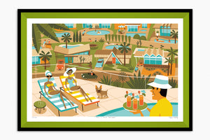 "This is Palm Springs" Framed Fine Art Print | Shag (Josh Agle) | Lime Liner | The Shag Store
