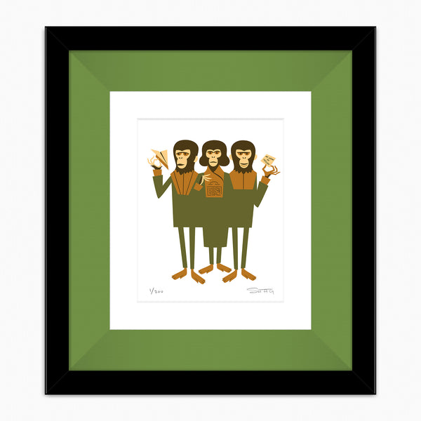 "Three Chimps" Fine Art Print | Planet of the Apes