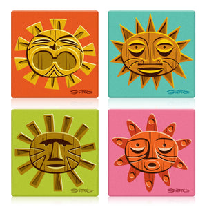 "Tiki Sun" Earthenware Coaster Set | Shag (Josh Agle) | The Shag Store