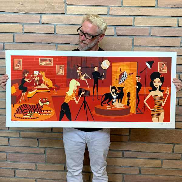 "Bunny and the Beasts" Fine Art Print with Shag (Josh Agle) | The Shag Store