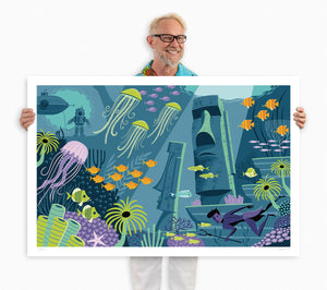 "Under the Seventh Sea" Fine Art Print with Shag (Josh Agle) | The Shag Store
