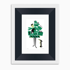"The Thirteenth Box" Framed Fine Art Print | Shag (Josh Agle) | White Frame with Black Liner | The Shag Store