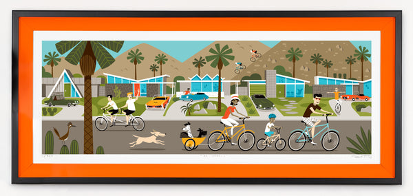 "35 Wheels" Framed Fine Art Print | Shag (Josh Agle) | Tangerine Liner | The Shag Store