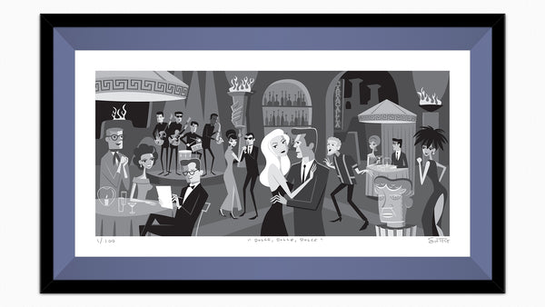 "Dolce, Dolce, Dolce" Fine Art Print by Shag (Josh Agle) | Framed in Slate | The Shag Store