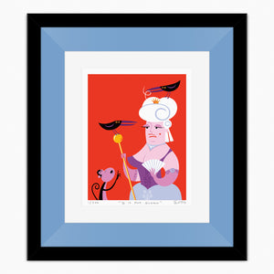 "Q is for Queen" Framed Fine Art Print | Shag (Josh Agle) | Candy Blue Liner | The Shag Store