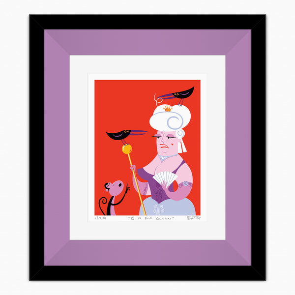 "Q is for Queen" Framed Fine Art Print | Shag (Josh Agle) | Lupine Liner | The Shag Store