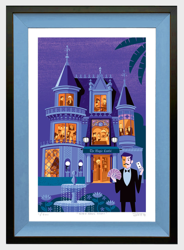 "Seven Magic Rooms" Framed Fine Art Print | Shag (Josh Agle) | Candy Blue Liner | The Shag Store