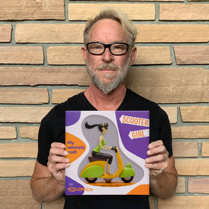 "Scooter Girl" Fine Art Vinyl Sculpture with Shag (Josh Agle) | "The Shag Store" Orange Edition | The Shag Store