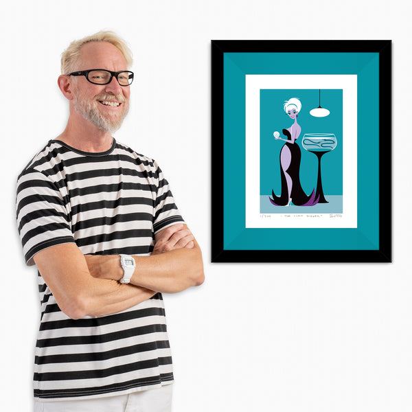 "The Clam Digger" Framed Fine Art Print with Shag (Josh Agle) | Jade Green Liner | The Shag Store