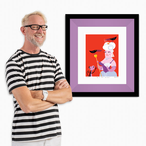 "Q is for Queen" Framed Fine Art Print with Shag (Josh Agle) | Lupine Liner | The Shag Store
