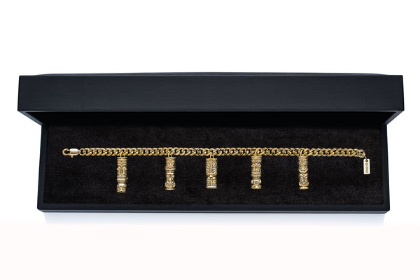 14k Gold Plate Tiki Charm Bracelet (Box 2) | Special Limited Edition | Shag (Josh Agle) | The Shag Store