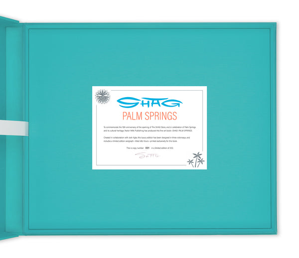 "SHAG · PALM SPRINGS" Collector's Edition | Turquoise Clamshell Case | Shag (Josh Agle) | COA in Cover | The Shag Store