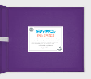 "SHAG · PALM SPRINGS" Collector's Edition | Purple Clamshell Case | COA of Cover | Shag (Josh Agle) | The Shag Store