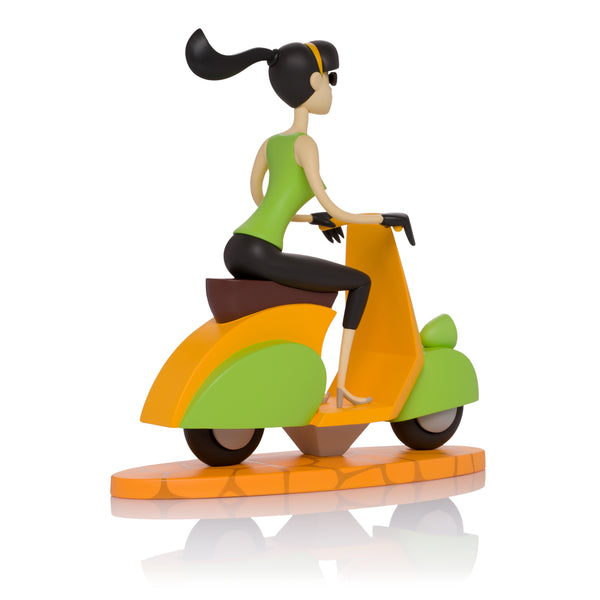 "Scooter Girl" Fine Art Vinyl Sculpture | "The Shag Store" Orange Edition