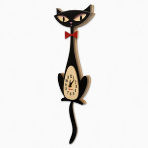 Black Cat Clock | Wagging Pendulum Tail | Shag (Josh Agle) | The Shag Store (2)
