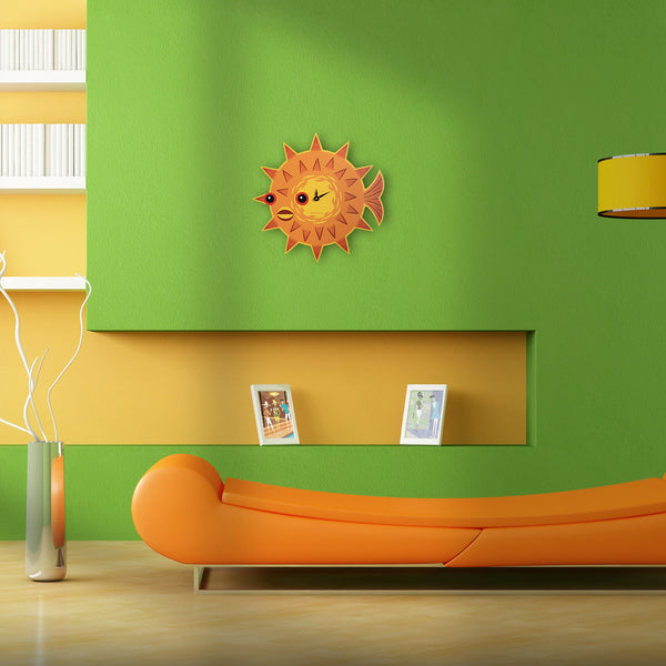 Orange Pufferfish Clock (Room) | Shag (Josh Agle) | The Shag Store