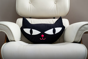 "Black Cat" Throw Pillow | Shag (Josh Agle) | The Shag Store (Chair Front)