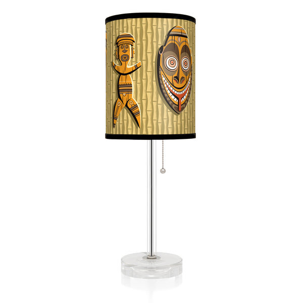 "Six Icons" Table Lamp | Tiki Masks & Idols Lampshade (2) | Shag (Josh Agle) | The Shag Store