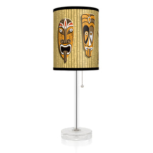 "Six Icons" Table Lamp | Tiki Masks & Idols Lampshade (1) | Shag (Josh Agle) | The Shag Store