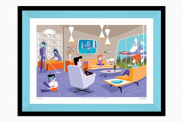 "The Suite of the Future" Fine Art Print by Shag (Josh Agle) | Framed in Robin Egg | The Shag Store