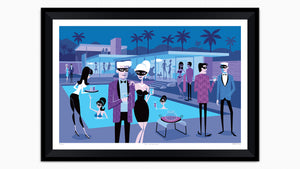 "The Incognitos" Framed Fine Art Print | Richard Neutra's Kaufmann Desert House | Shag (Josh Agle) | Black Liner | The Shag Store