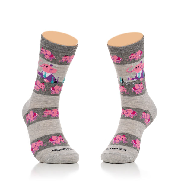 "Pink Elephant" Women's Crew Socks | Shag (Josh Agle) | The Shag Store