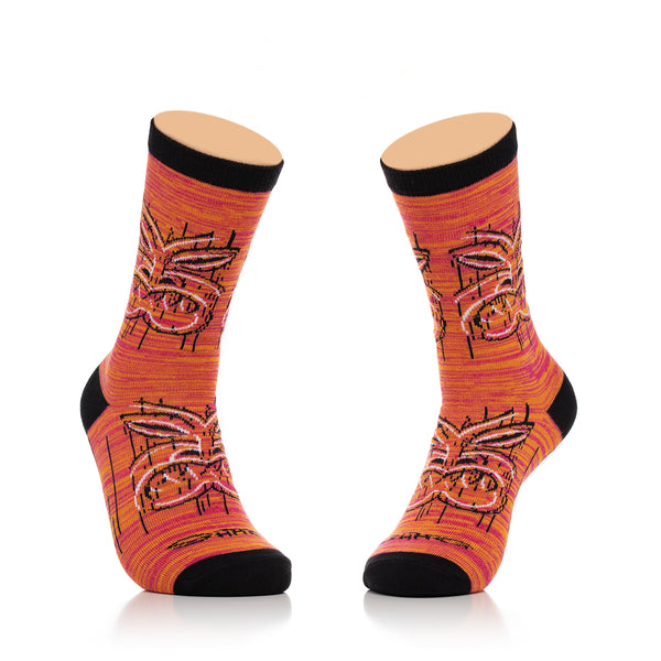 "Orange Tiki" Women's Crew Socks | Shag (Josh Agle) | The Shag Store