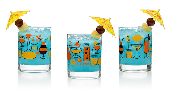 "Cocktails" Old Fashioned Glass Set | Orange Design