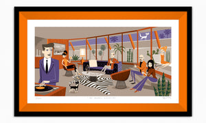 "The Organic Dimension" Framed Fine Art Print | Shag (Josh Agle) | Orange Liner | The Shag Store