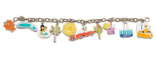 "Palm Springs" Charm Bracelet with 10 Charms